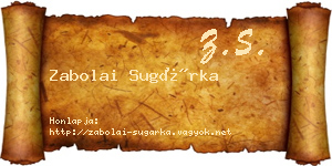 Zabolai Sugárka névjegykártya